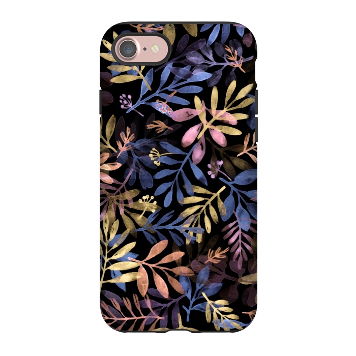 iPhone 7 StrongFit colorful branches on a black background by Alena Ganzhela