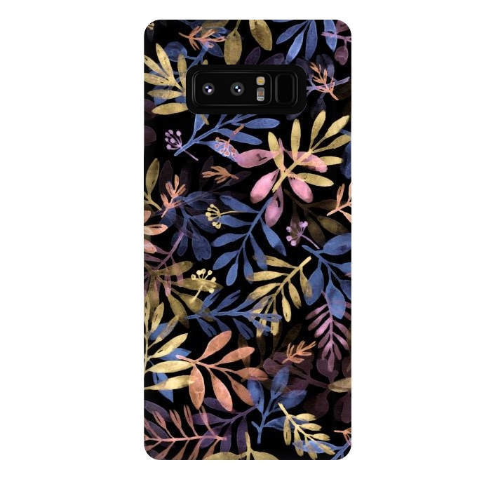 Galaxy Note 8 StrongFit colorful branches on a black background by Alena Ganzhela