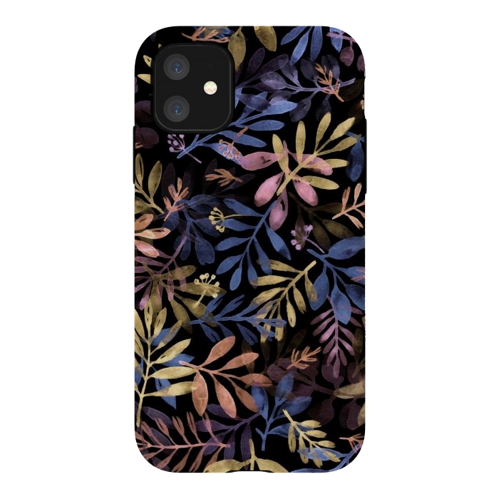 iPhone 11 StrongFit colorful branches on a black background by Alena Ganzhela