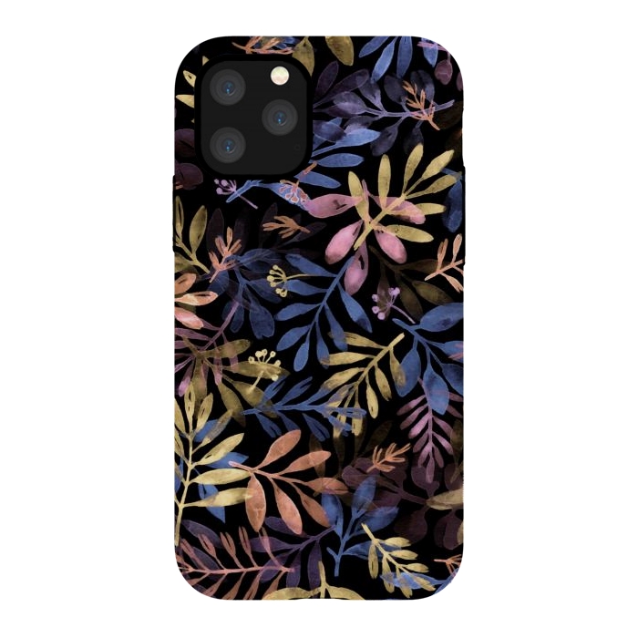 iPhone 11 Pro StrongFit colorful branches on a black background by Alena Ganzhela