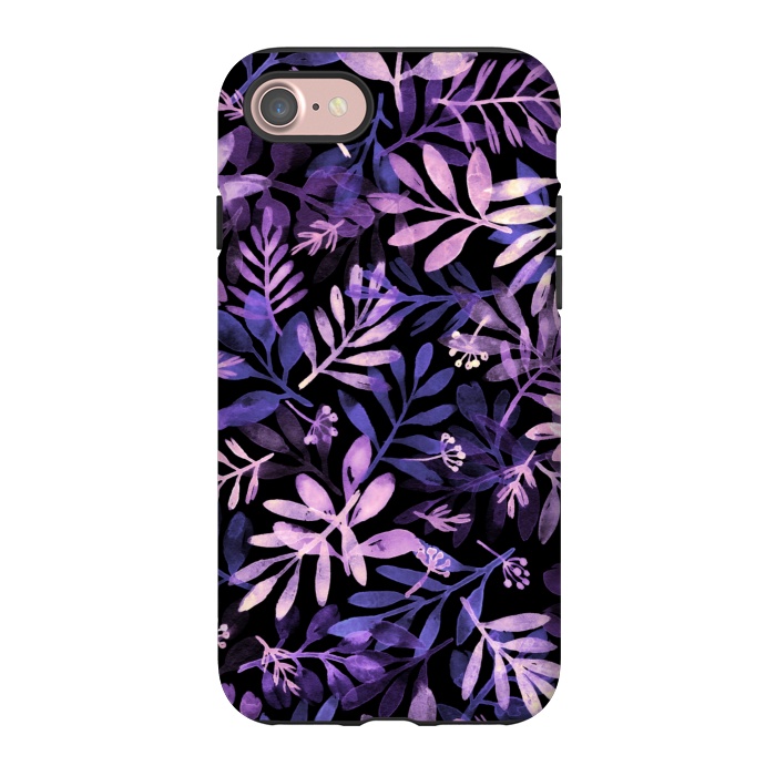 iPhone 7 StrongFit purple branches on a black background by Alena Ganzhela