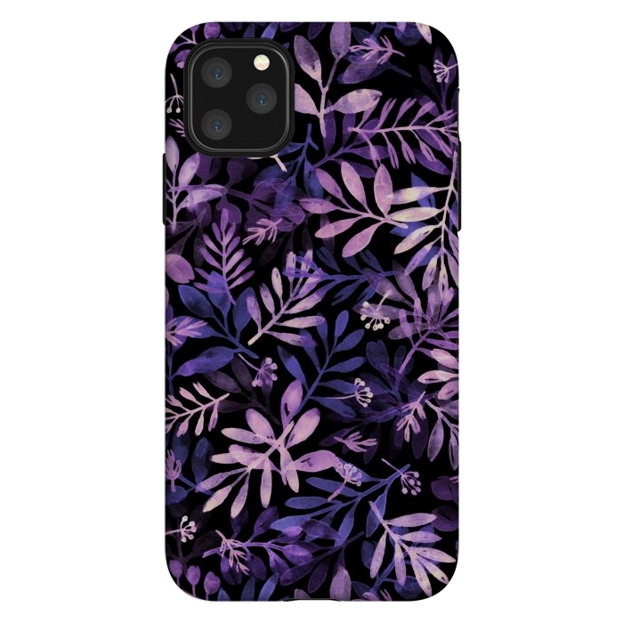 iPhone 11 Pro Max StrongFit purple branches on a black background by Alena Ganzhela