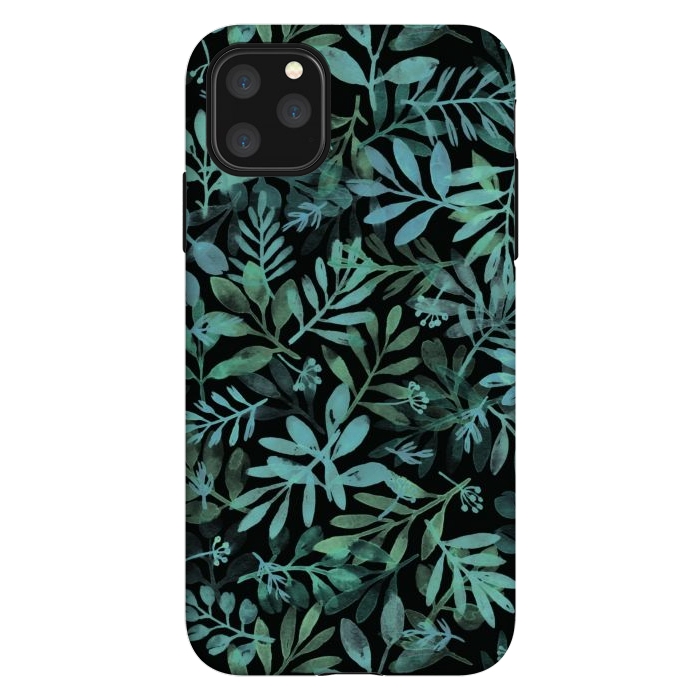 iPhone 11 Pro Max StrongFit emerald branches on a black background by Alena Ganzhela