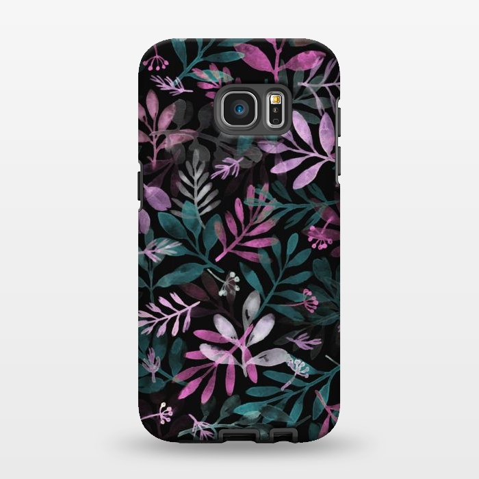 Galaxy S7 EDGE StrongFit pink and green branches by Alena Ganzhela