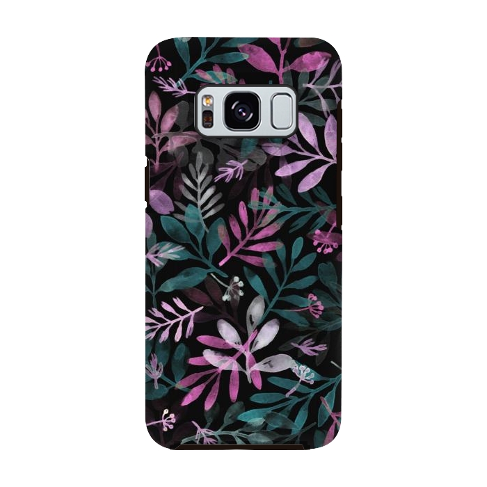 Galaxy S8 StrongFit pink and green branches by Alena Ganzhela