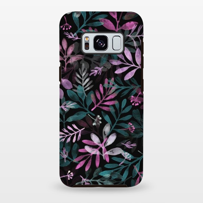 Galaxy S8 plus StrongFit pink and green branches by Alena Ganzhela