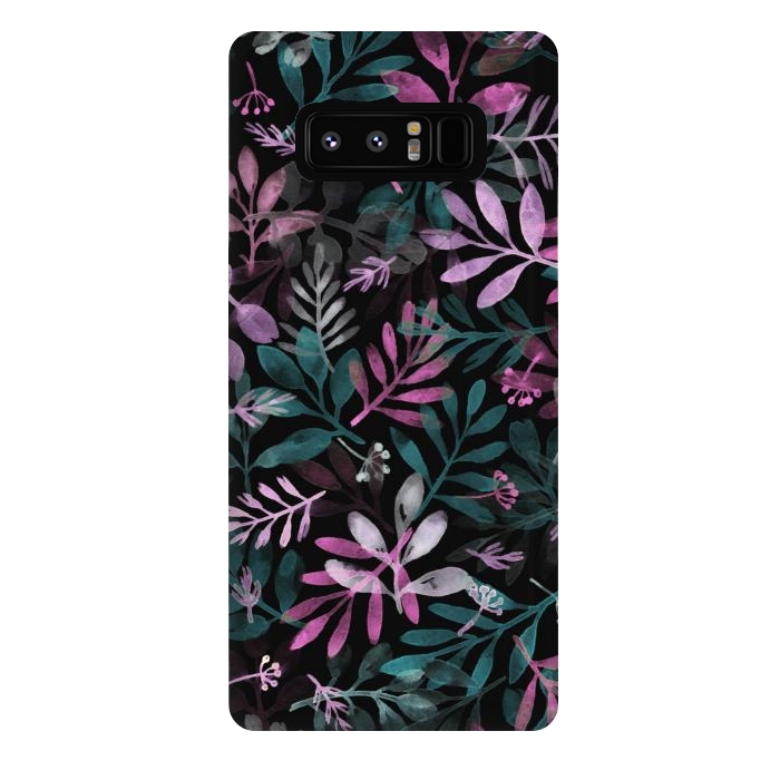Galaxy Note 8 StrongFit pink and green branches by Alena Ganzhela