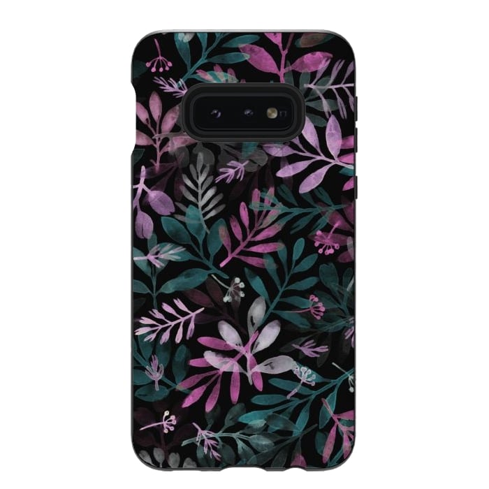 Galaxy S10e StrongFit pink and green branches by Alena Ganzhela