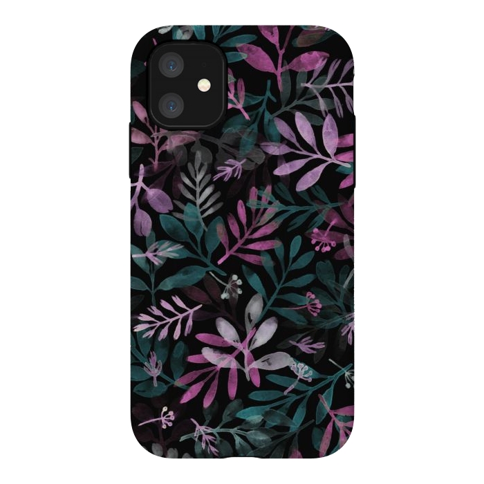 iPhone 11 StrongFit pink and green branches by Alena Ganzhela