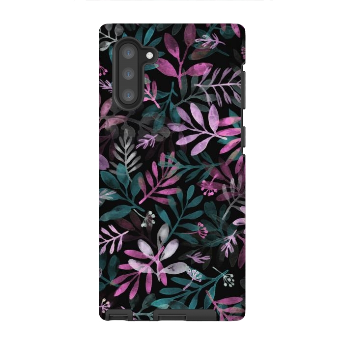 Galaxy Note 10 StrongFit pink and green branches by Alena Ganzhela