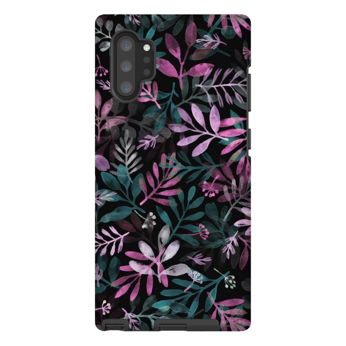 Galaxy Note 10 plus StrongFit pink and green branches by Alena Ganzhela
