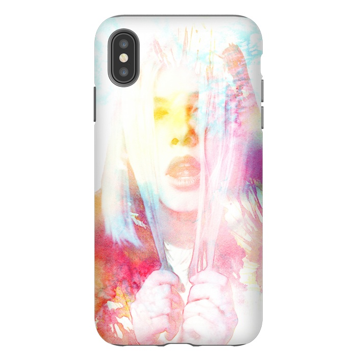 iPhone Xs Max StrongFit Rainbow watercolor fashion portrait by Oana 