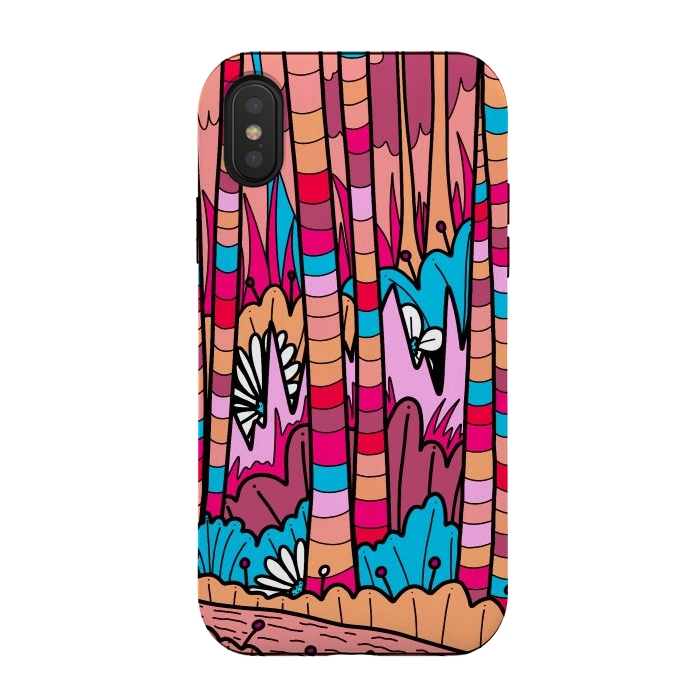 iPhone Xs / X StrongFit Stripe line forest by Steve Wade (Swade)