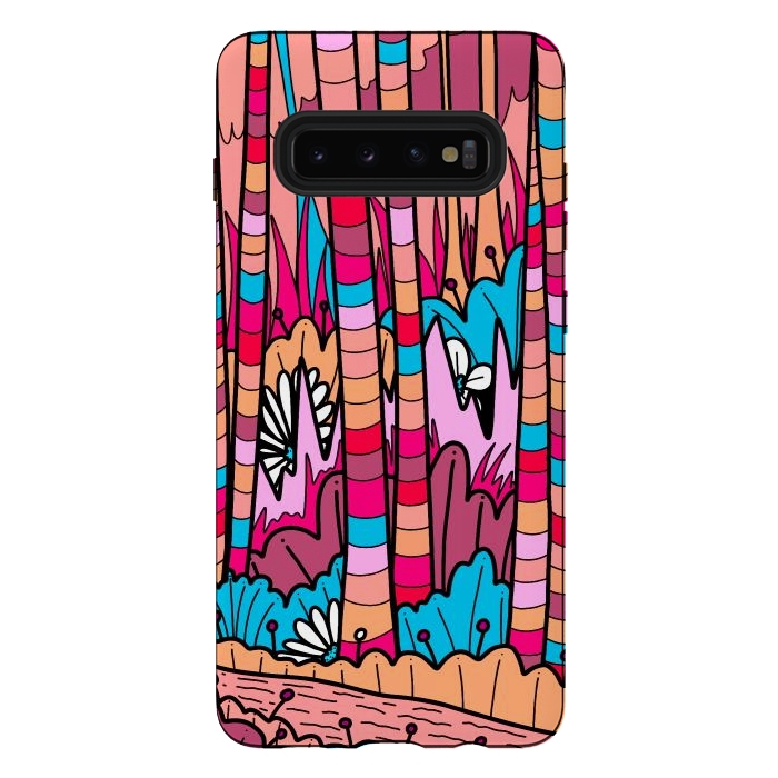 Galaxy S10 plus StrongFit Stripe line forest by Steve Wade (Swade)