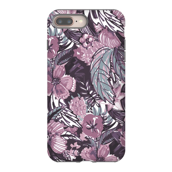 iPhone 7 plus StrongFit Modern sketched flower bouquet by Oana 