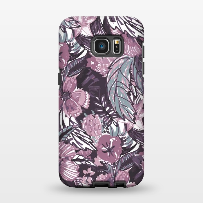 Galaxy S7 EDGE StrongFit Modern sketched flower bouquet by Oana 