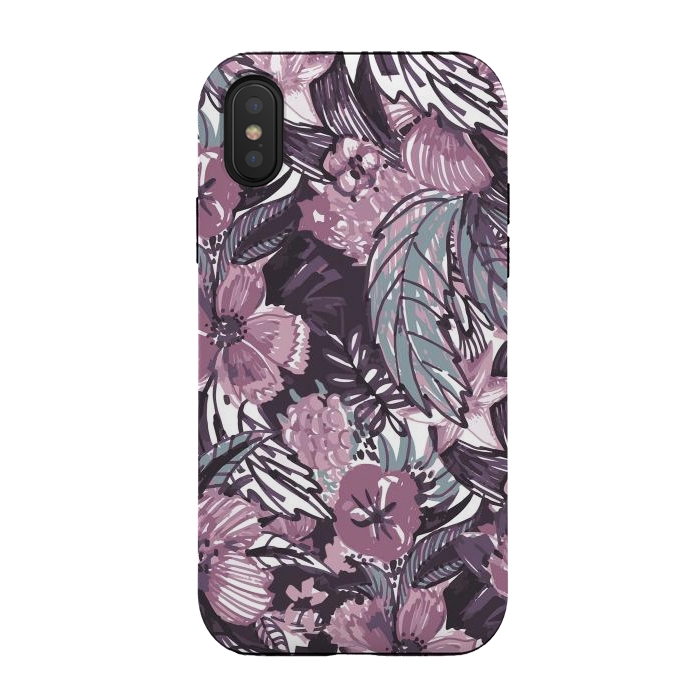 iPhone Xs / X StrongFit Modern sketched flower bouquet by Oana 