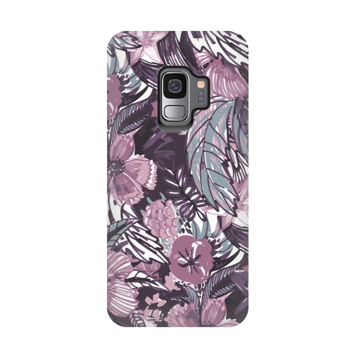 Galaxy S9 StrongFit Modern sketched flower bouquet by Oana 