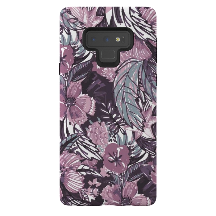 Galaxy Note 9 StrongFit Modern sketched flower bouquet by Oana 