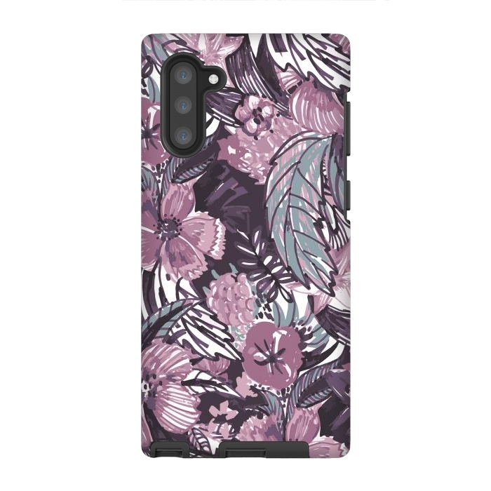 Galaxy Note 10 StrongFit Modern sketched flower bouquet by Oana 