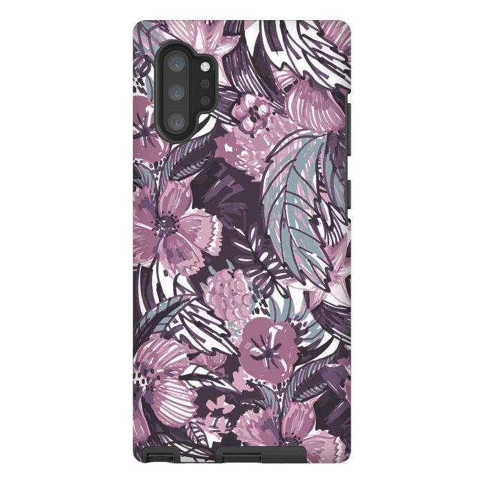 Galaxy Note 10 plus StrongFit Modern sketched flower bouquet by Oana 