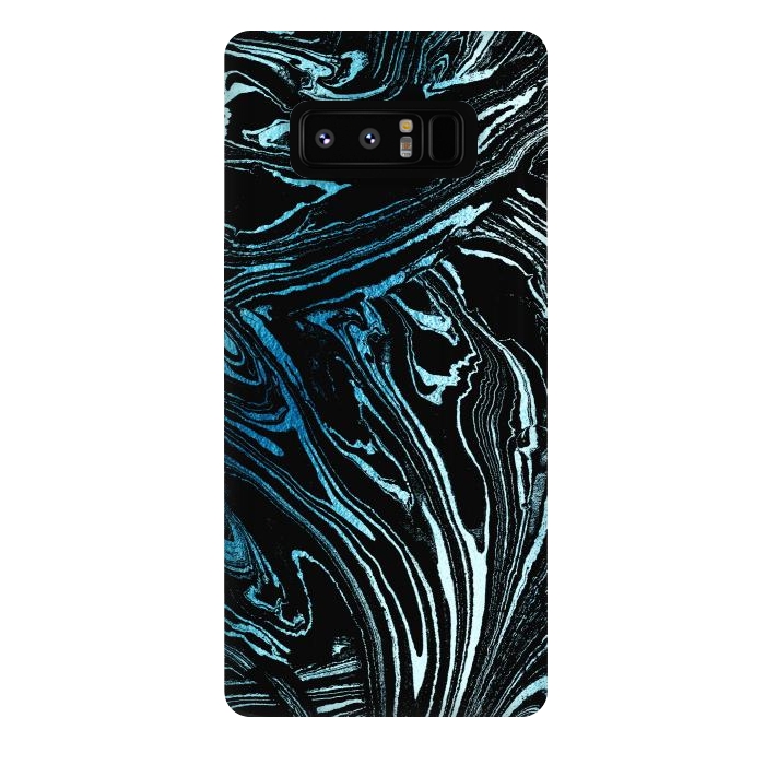Galaxy Note 8 StrongFit Metallic blue marble stripes by Oana 