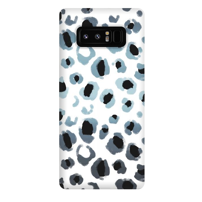 Galaxy Note 8 StrongFit Blue silver leopard spots by Oana 