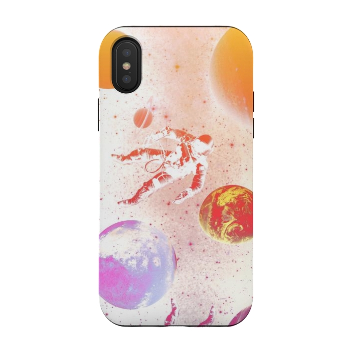 iPhone Xs / X StrongFit Astronaut in Space - Colorful gradient by Oana 