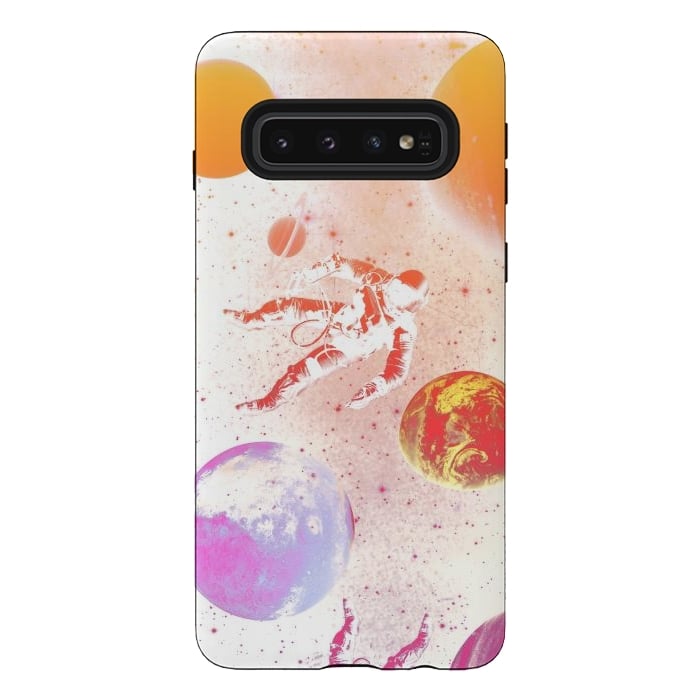 Galaxy S10 StrongFit Astronaut in Space - Colorful gradient by Oana 