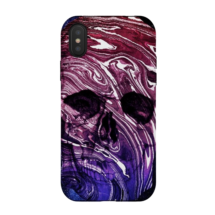 iPhone Xs / X StrongFit Gradient marble skull by Oana 
