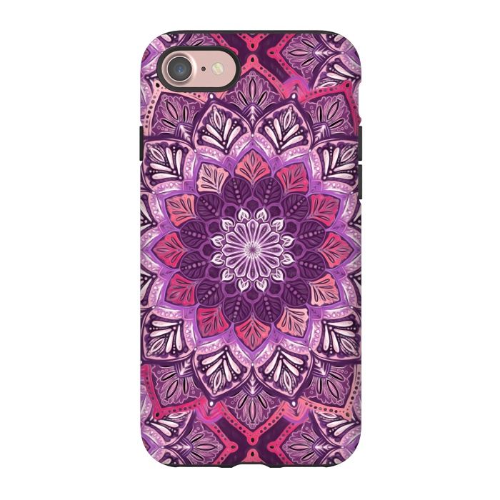 iPhone 7 StrongFit Perfect Pearly Plum Mandala by Micklyn Le Feuvre