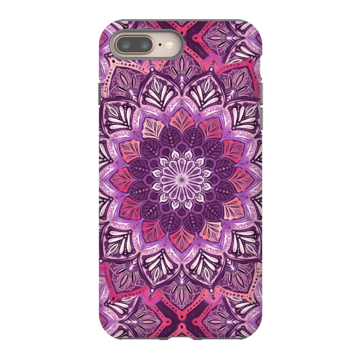 iPhone 7 plus StrongFit Perfect Pearly Plum Mandala by Micklyn Le Feuvre