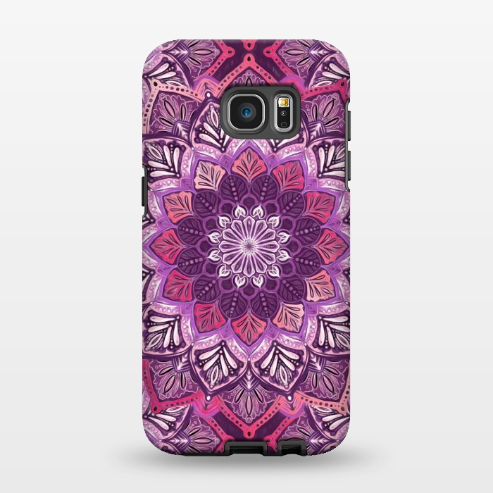 Galaxy S7 EDGE StrongFit Perfect Pearly Plum Mandala by Micklyn Le Feuvre