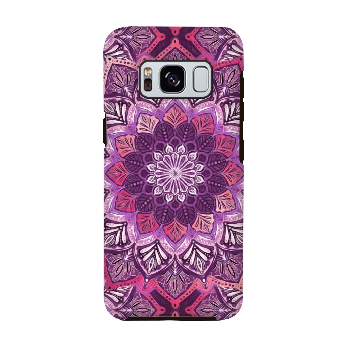 Galaxy S8 StrongFit Perfect Pearly Plum Mandala by Micklyn Le Feuvre