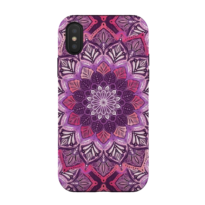 iPhone Xs / X StrongFit Perfect Pearly Plum Mandala by Micklyn Le Feuvre