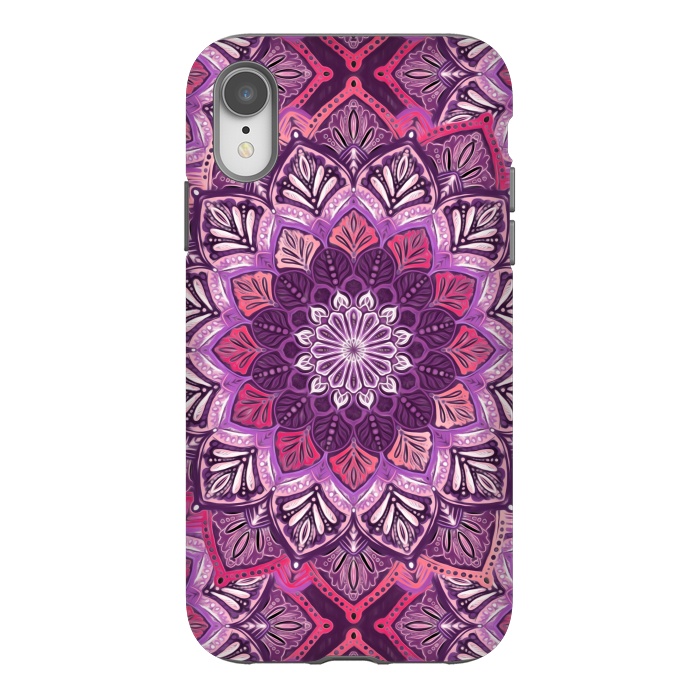 iPhone Xr StrongFit Perfect Pearly Plum Mandala by Micklyn Le Feuvre