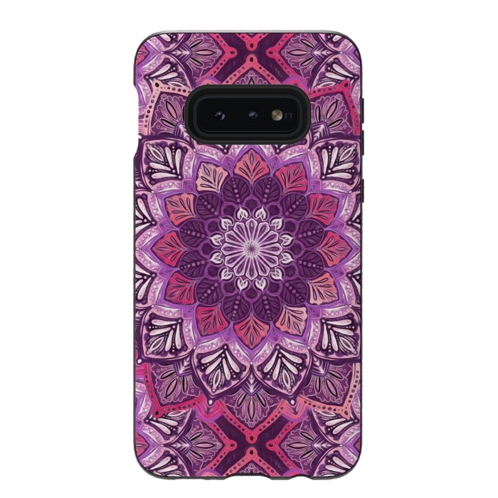Galaxy S10e StrongFit Perfect Pearly Plum Mandala by Micklyn Le Feuvre