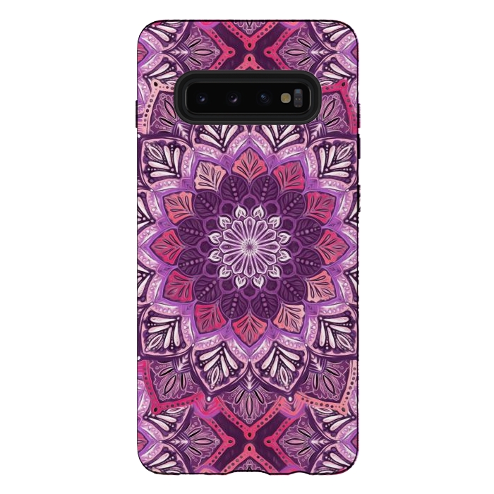 Galaxy S10 plus StrongFit Perfect Pearly Plum Mandala by Micklyn Le Feuvre