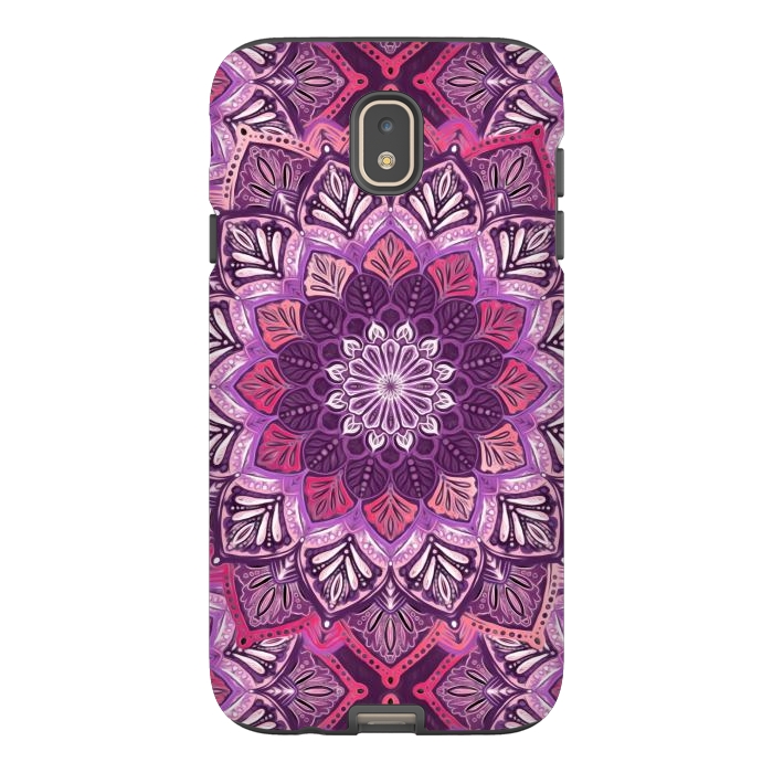 Galaxy J7 StrongFit Perfect Pearly Plum Mandala by Micklyn Le Feuvre