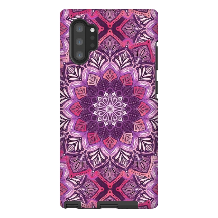 Galaxy Note 10 plus StrongFit Perfect Pearly Plum Mandala by Micklyn Le Feuvre