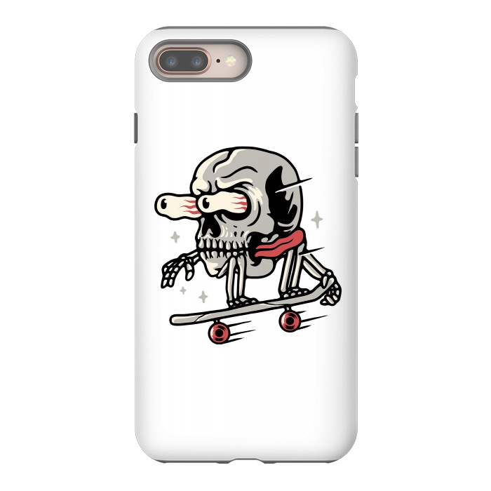 iPhone 7 plus StrongFit Skull Skateboarding by Afif Quilimo