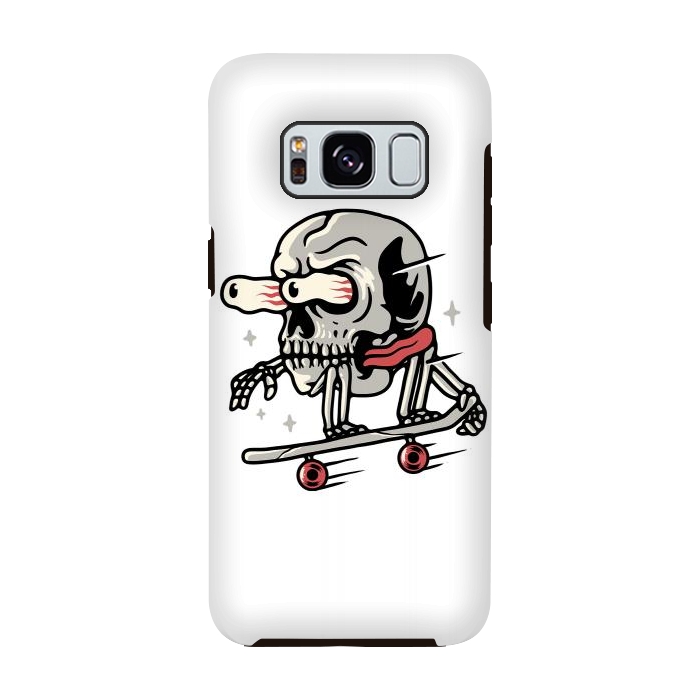 Galaxy S8 StrongFit Skull Skateboarding by Afif Quilimo