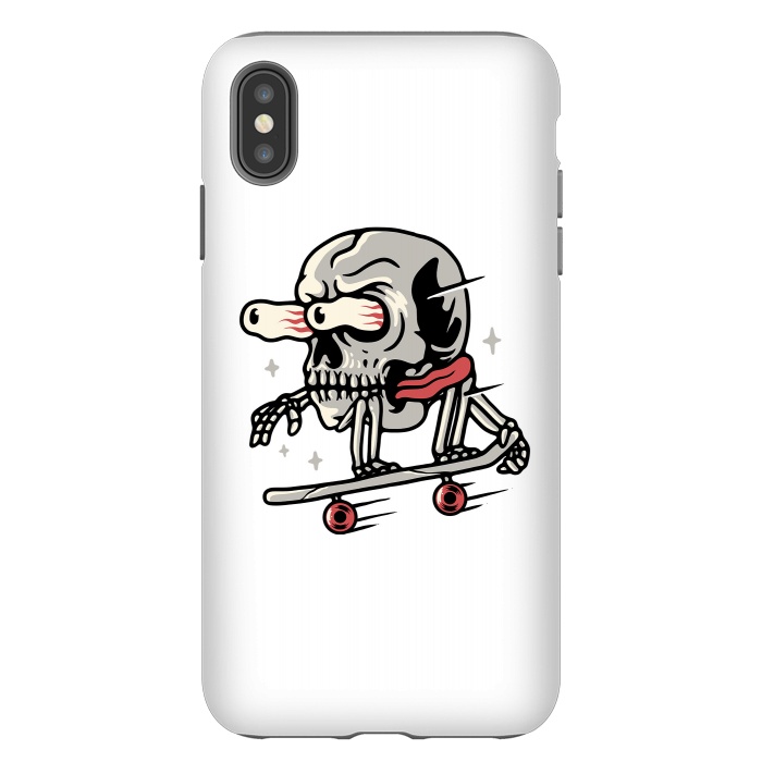 iPhone Xs Max StrongFit Skull Skateboarding by Afif Quilimo
