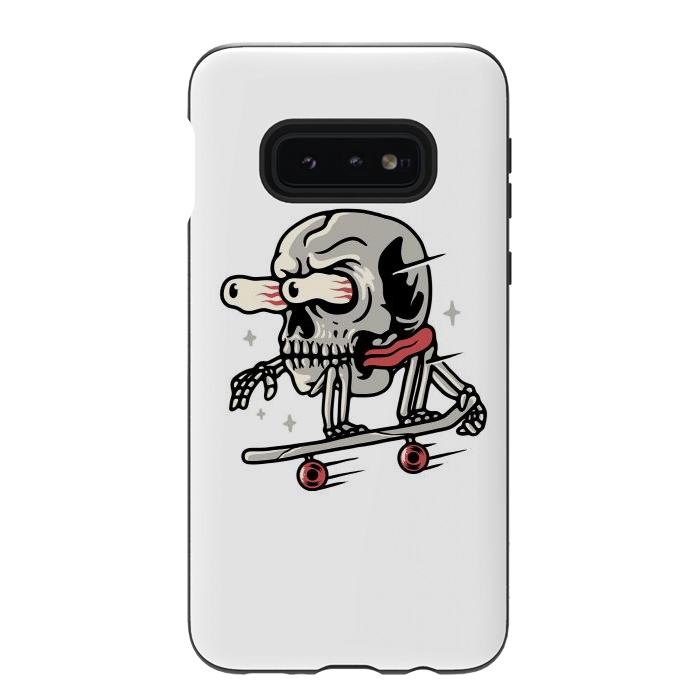 Galaxy S10e StrongFit Skull Skateboarding by Afif Quilimo