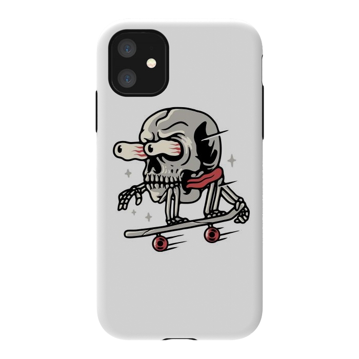 iPhone 11 StrongFit Skull Skateboarding by Afif Quilimo