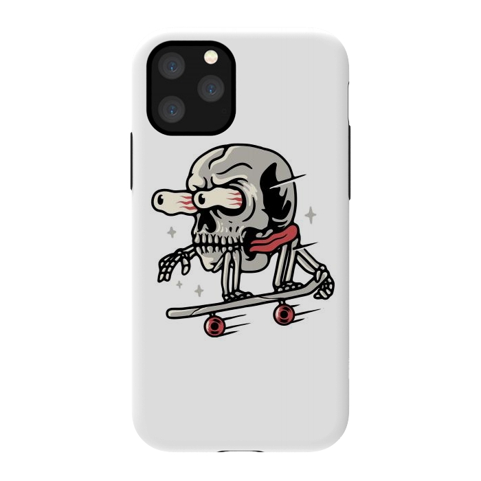 iPhone 11 Pro StrongFit Skull Skateboarding by Afif Quilimo