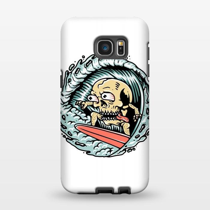 Galaxy S7 EDGE StrongFit Skull Surfing by Afif Quilimo