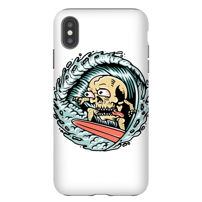 iPhone Xs Max StrongFit Skull Surfing by Afif Quilimo