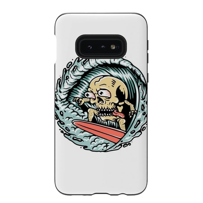 Galaxy S10e StrongFit Skull Surfing by Afif Quilimo