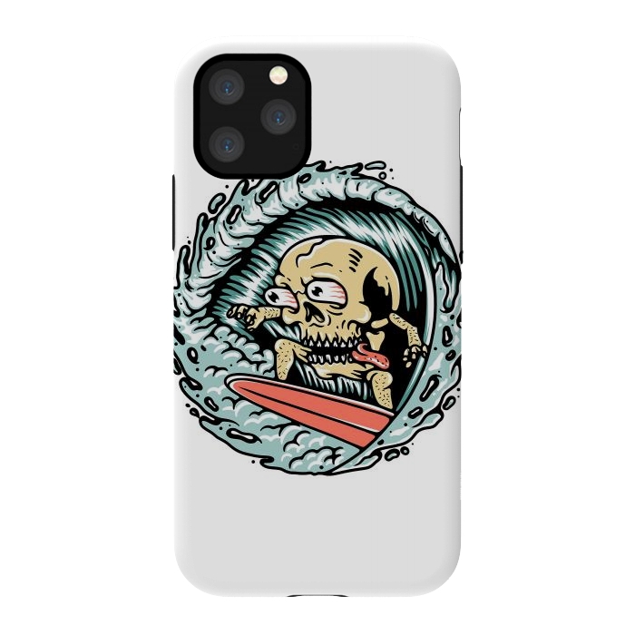 iPhone 11 Pro StrongFit Skull Surfing by Afif Quilimo